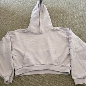 Lavender Cropped Hoodie Sweater